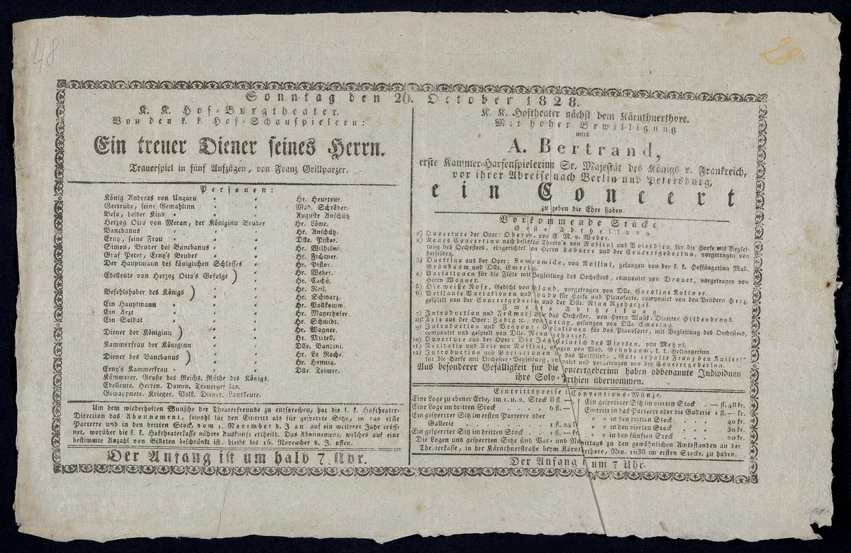 Ein treuer Diener seines Herrn, A. Bertand [...] ein Concert