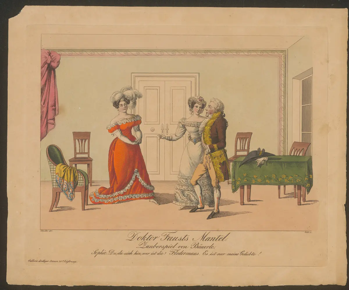Doktor Fausts Mantel, Titel der Serie: Gallerie drolliger Scenen, Name der Zeitschrift: Wiener Theaterzeitung