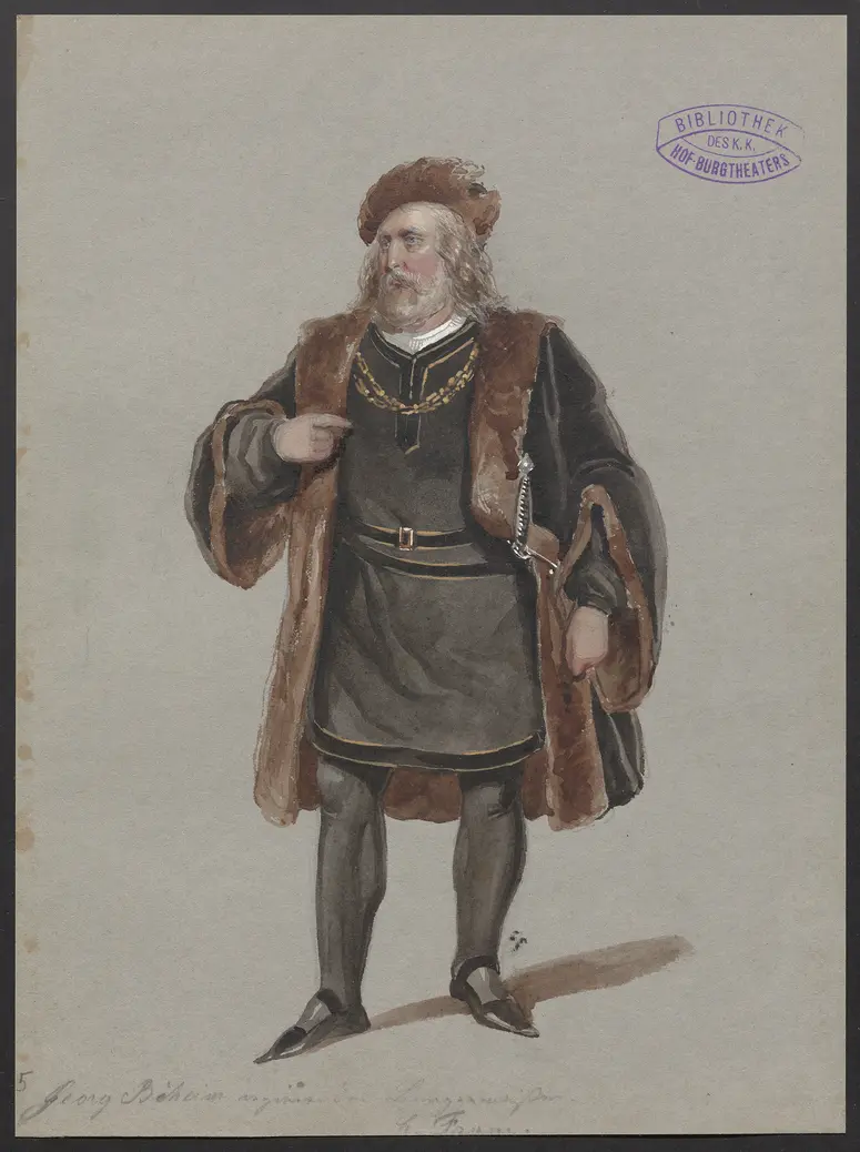 Der Zunftmeister von Nürnberg, Titel der Serie: Figurinen des k.k. Hof-Burgtheaters