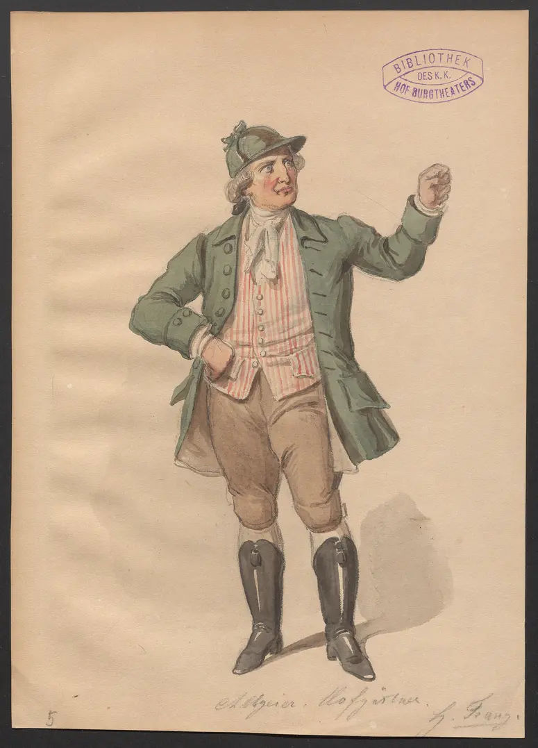 Rekrut und Dichter, Titel der Serie: Figurinen des k.k. Hof-Burgtheaters