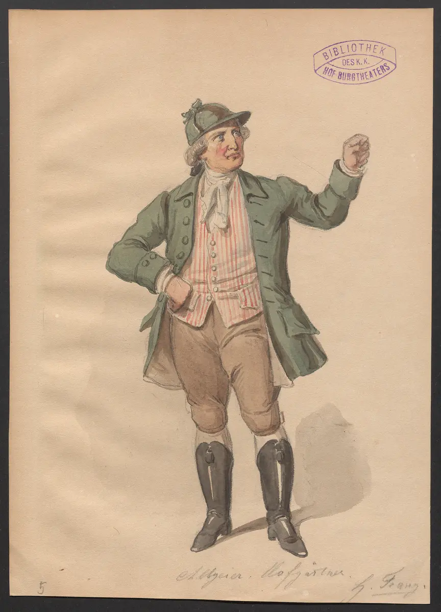 Rekrut und Dichter, Titel der Serie: Figurinen des k.k. Hof-Burgtheaters