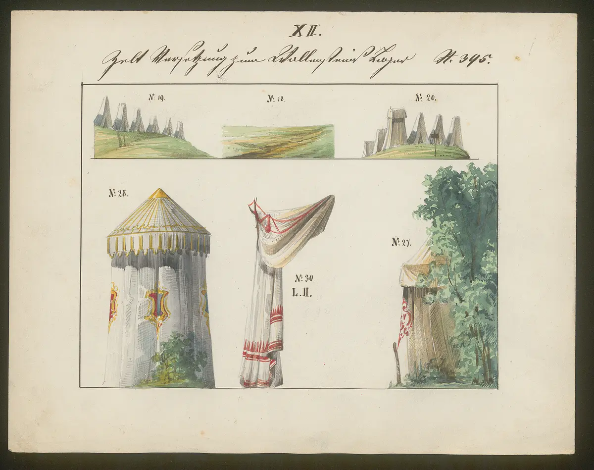 Wallensteins Lager, Titel der Serie: Dekorationsfundus der Hoftheater (Altbestand aus der ersten Hälfte des 19. Jh.)