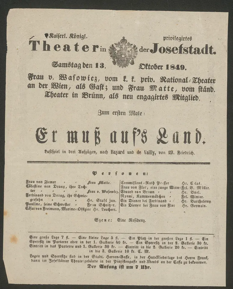 Er muß auf's Land