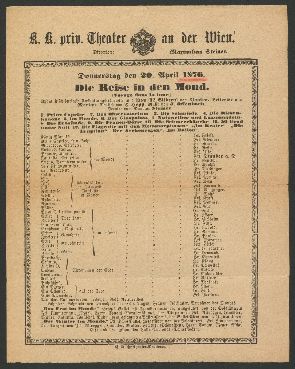 Die Reise in den Mond, Originaltitel: Voyage dans la lune