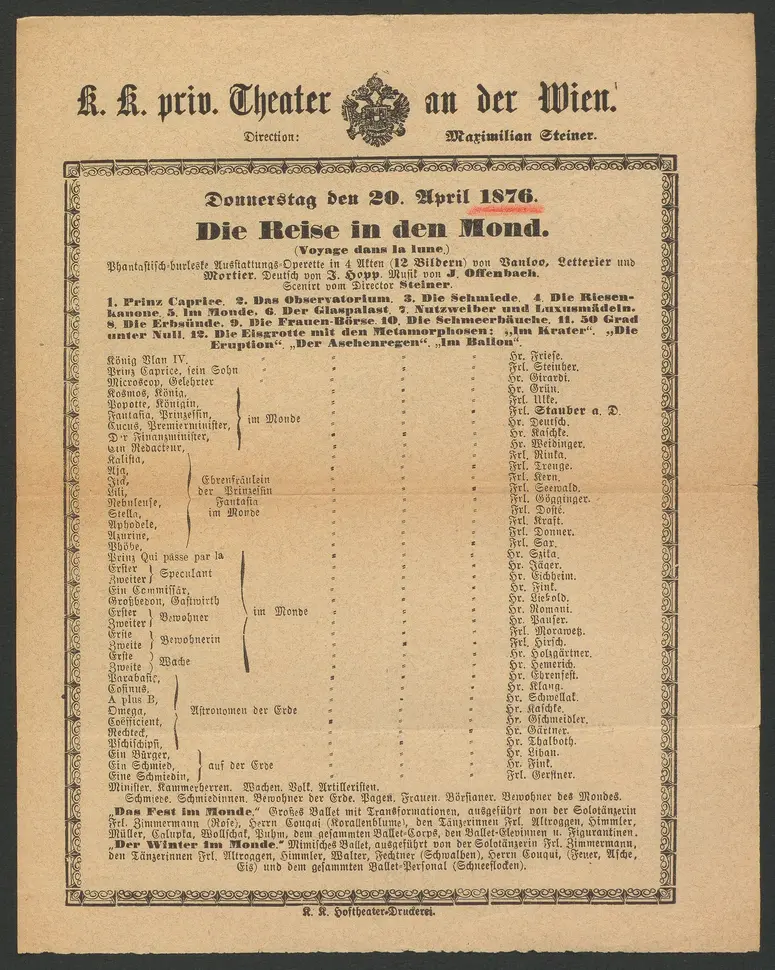 Die Reise in den Mond, Originaltitel: Voyage dans la lune