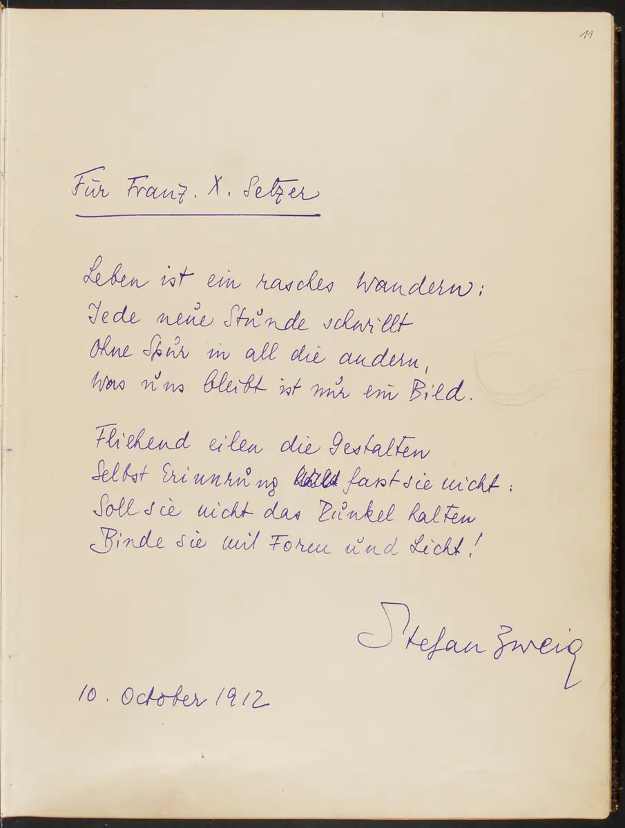 Gästebuch. Atelier Franz-Xaver Setzer, Wien