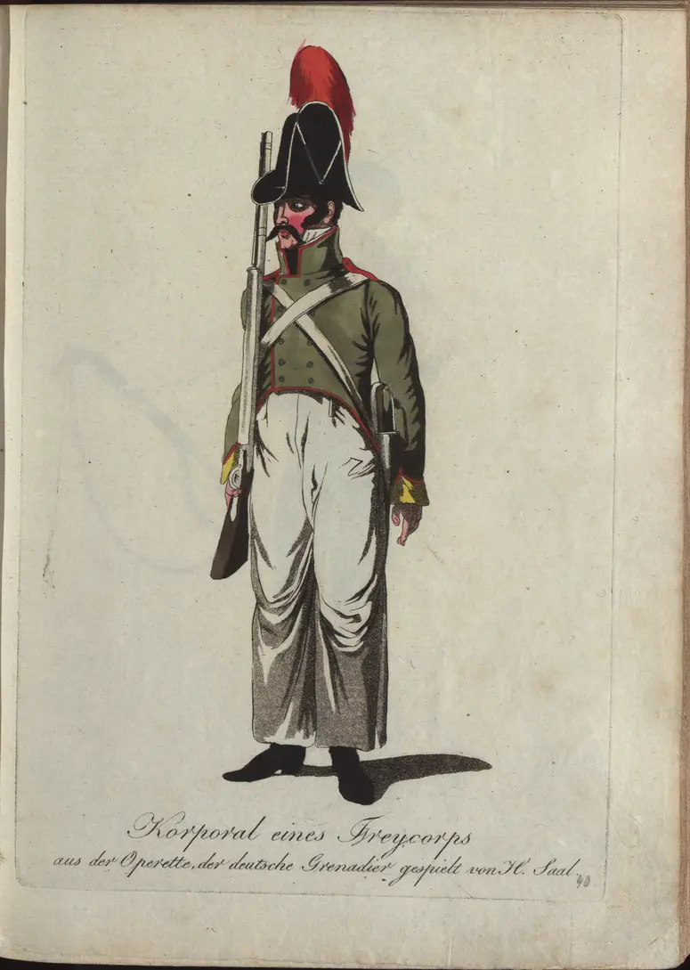 Der deutsche Grenadier, Titel der Serie: Auswahl schöner Costumes für Theater- und Ball-Anzüge