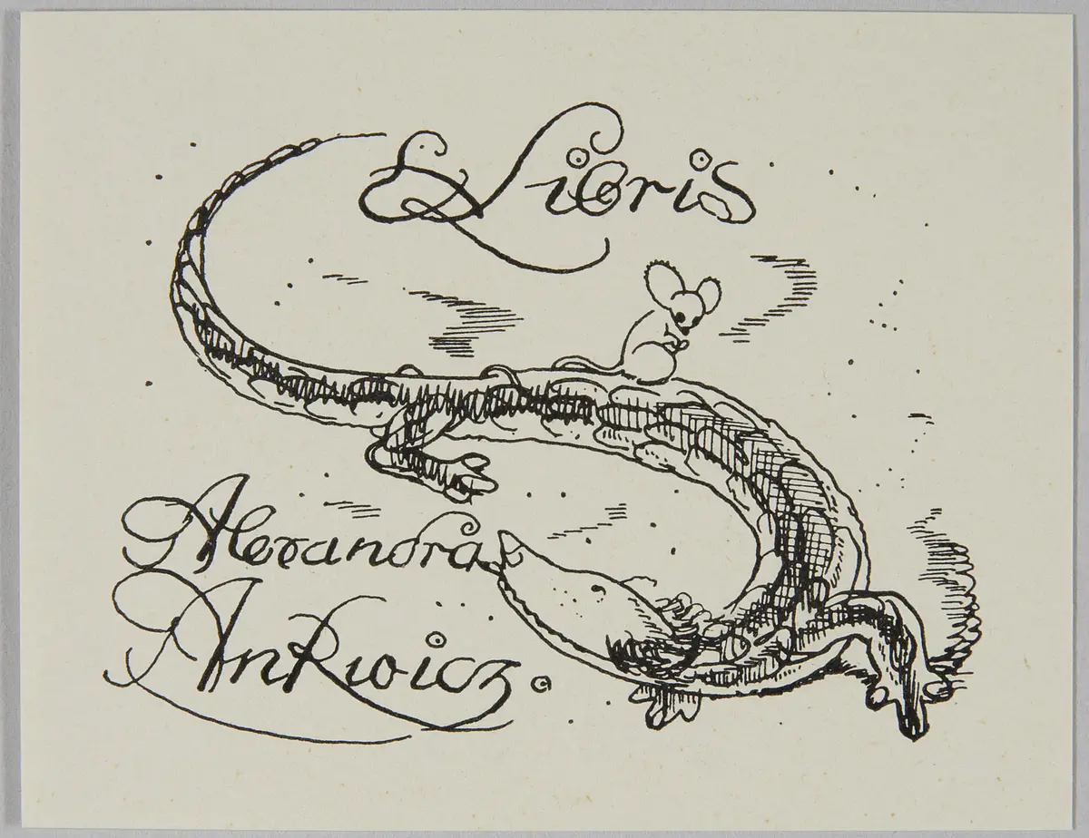 Exlibris Alexandra Ankwicz, Alternativtitel: Scherzexlibris für Silvester 1931