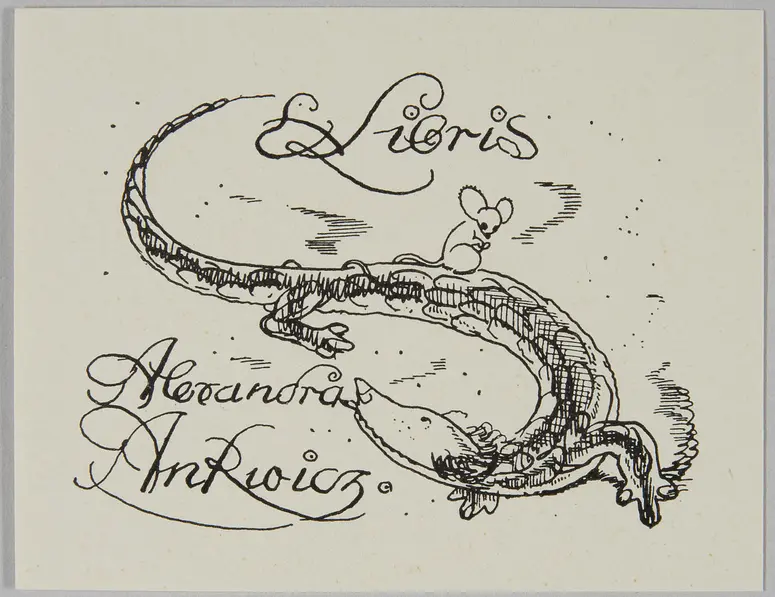 Exlibris Alexandra Ankwicz, Alternativtitel: Scherzexlibris für Silvester 1931