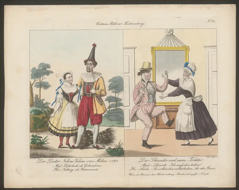 Doctor nolens volens / Der Schneider und seine Töchter, Titel der Serie: Costume-Bild, Name der Zeitschrift: Wiener Theaterzeitung