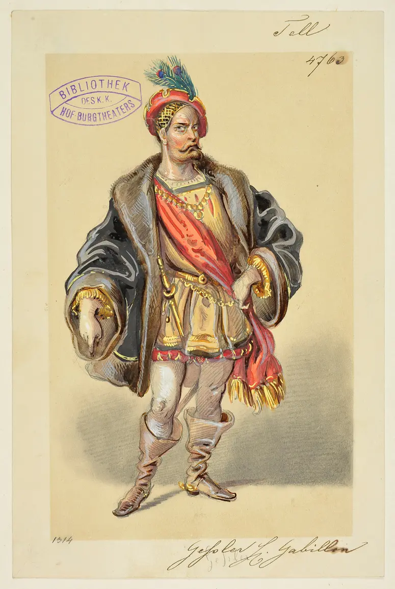 Wilhelm Tell, Titel der Serie: Figurinen des k.k. Hof-Burgtheaters