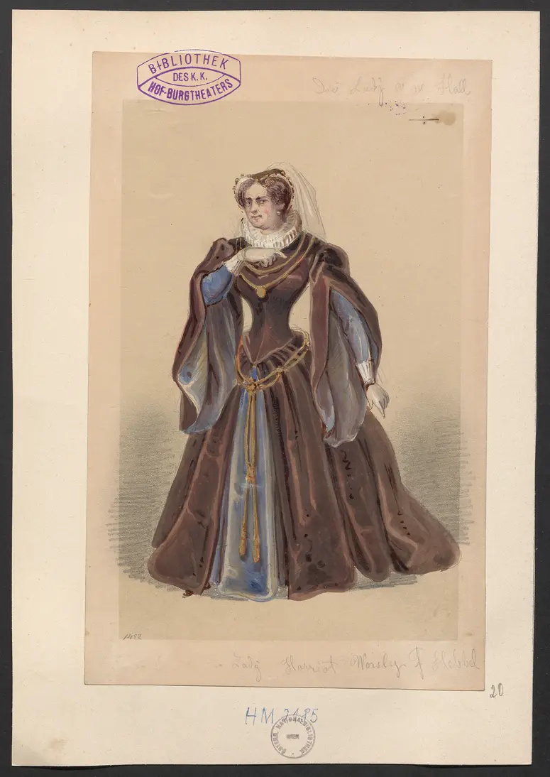 Die Lady von Worsley-Hall, Titel der Serie: Figurinen des k.k. Hof-Burgtheaters