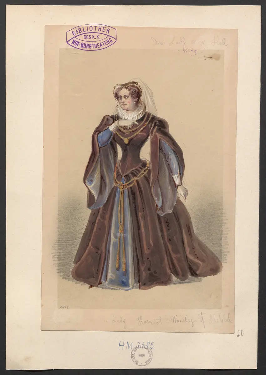 Die Lady von Worsley-Hall, Titel der Serie: Figurinen des k.k. Hof-Burgtheaters