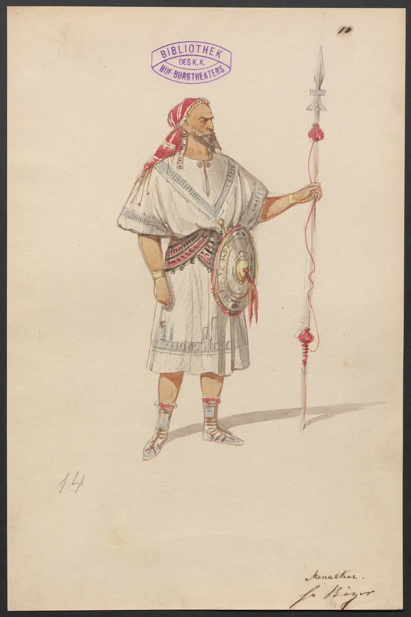 Sophonisbe, Titel der Serie: Figurinen des k.k. Hof-Burgtheaters