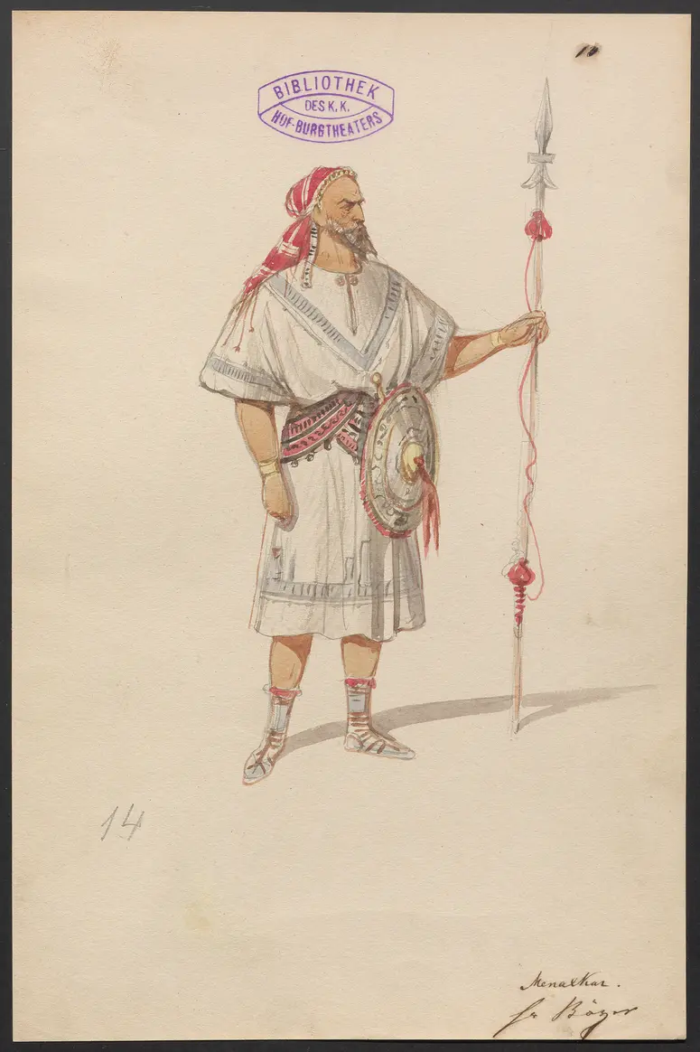 Sophonisbe, Titel der Serie: Figurinen des k.k. Hof-Burgtheaters