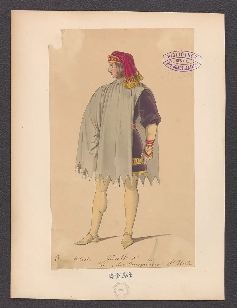 Der Nibelungenhort, Titel der Serie: Figurinen des k.k. Hof-Burgtheaters