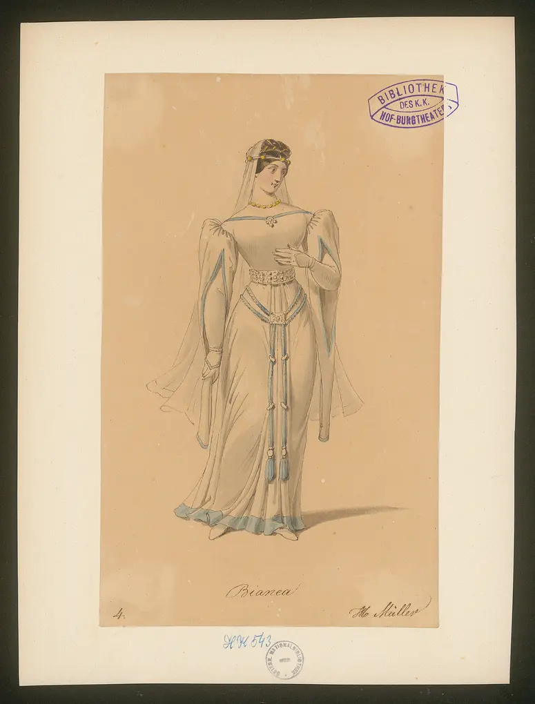 Bianca und Enrico, Titel der Serie: Figurinen des k.k. Hof-Burgtheaters