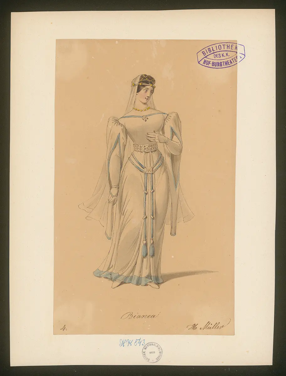 Bianca und Enrico, Titel der Serie: Figurinen des k.k. Hof-Burgtheaters