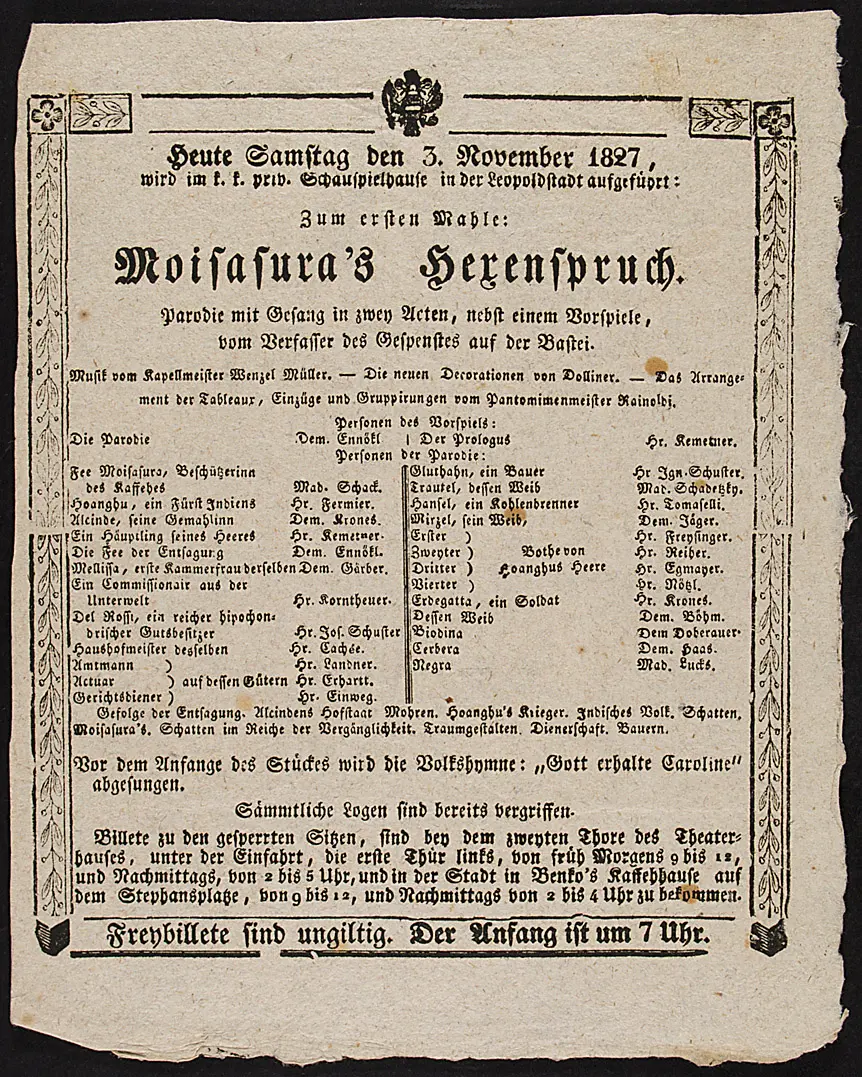 Moisasura's Hexenspruch, Alternativtitel: Moisasuras Hexenspruch