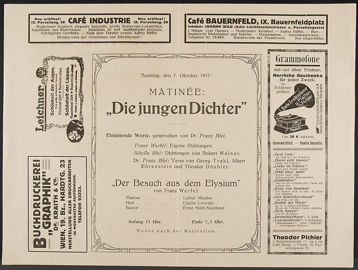 Die jungen Dichter, Der Besuch aus dem Elysium