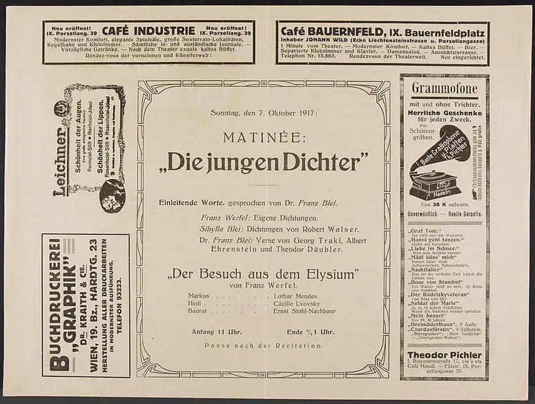 Die jungen Dichter, Der Besuch aus dem Elysium