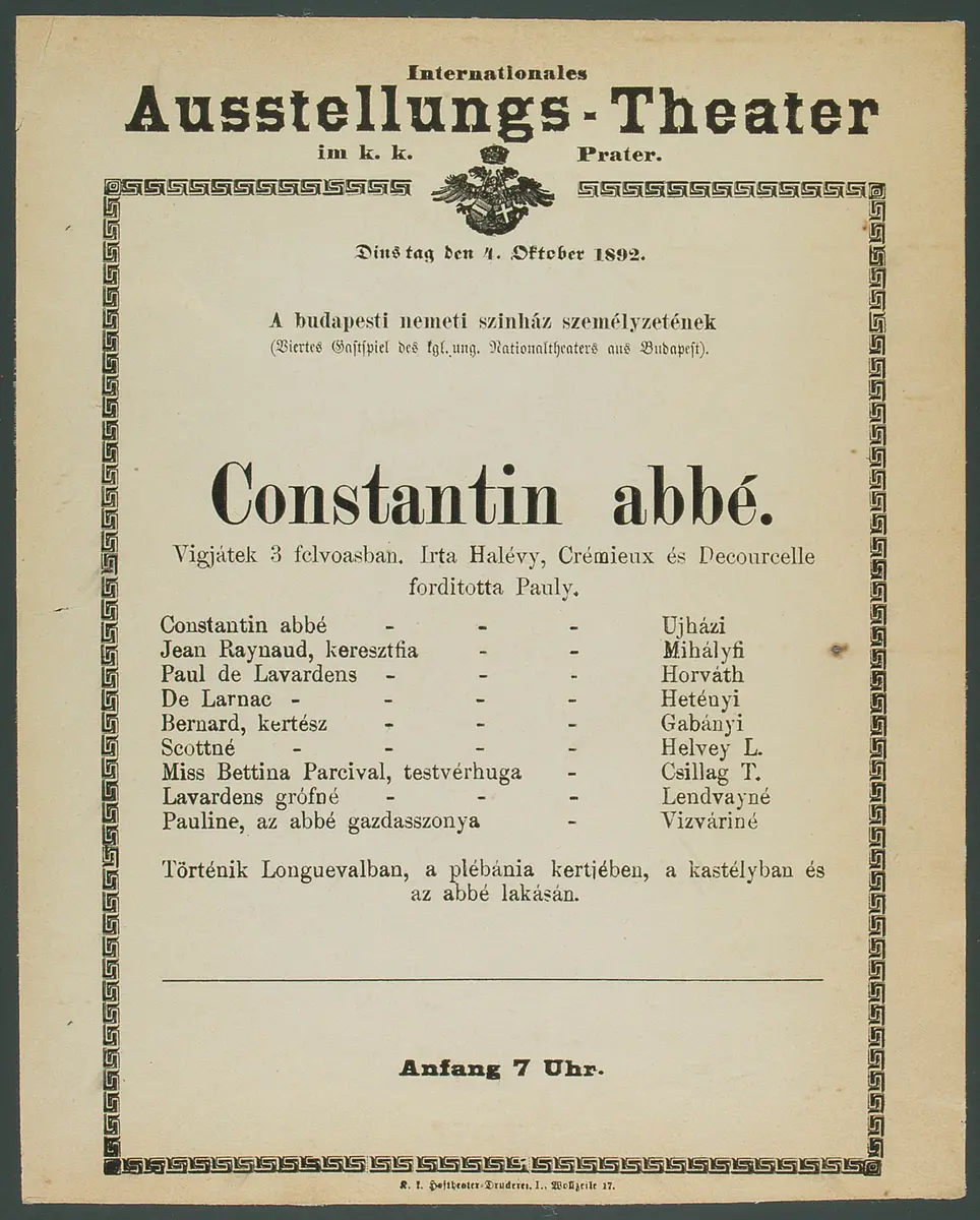 L'Abbé Constantin, Titel in Vorlageform: Constantin abbé