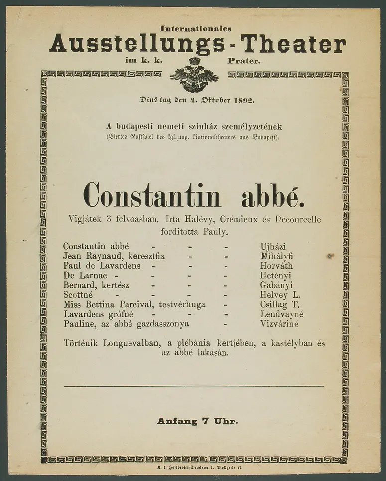 L'Abbé Constantin, Titel in Vorlageform: Constantin abbé