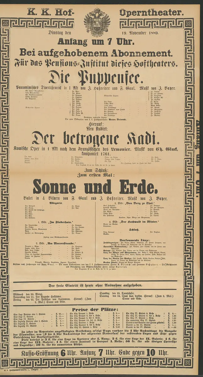 Die Puppenfee, Der betrogene Kadi, Sonne und Erde