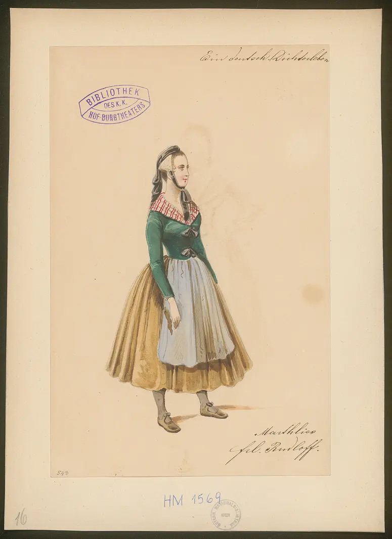 Ein deutsches Dichterleben, Titel der Serie: Figurinen des k.k. Hof-Burgtheaters