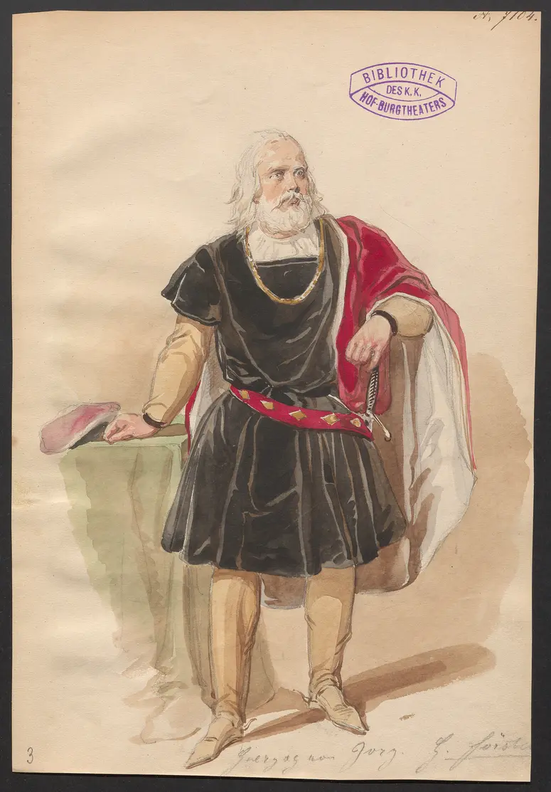 König Richard der Zweite, Originaltitel: King Richard II, Titel der Serie: Figurinen des k.k. Hof-Burgtheaters
