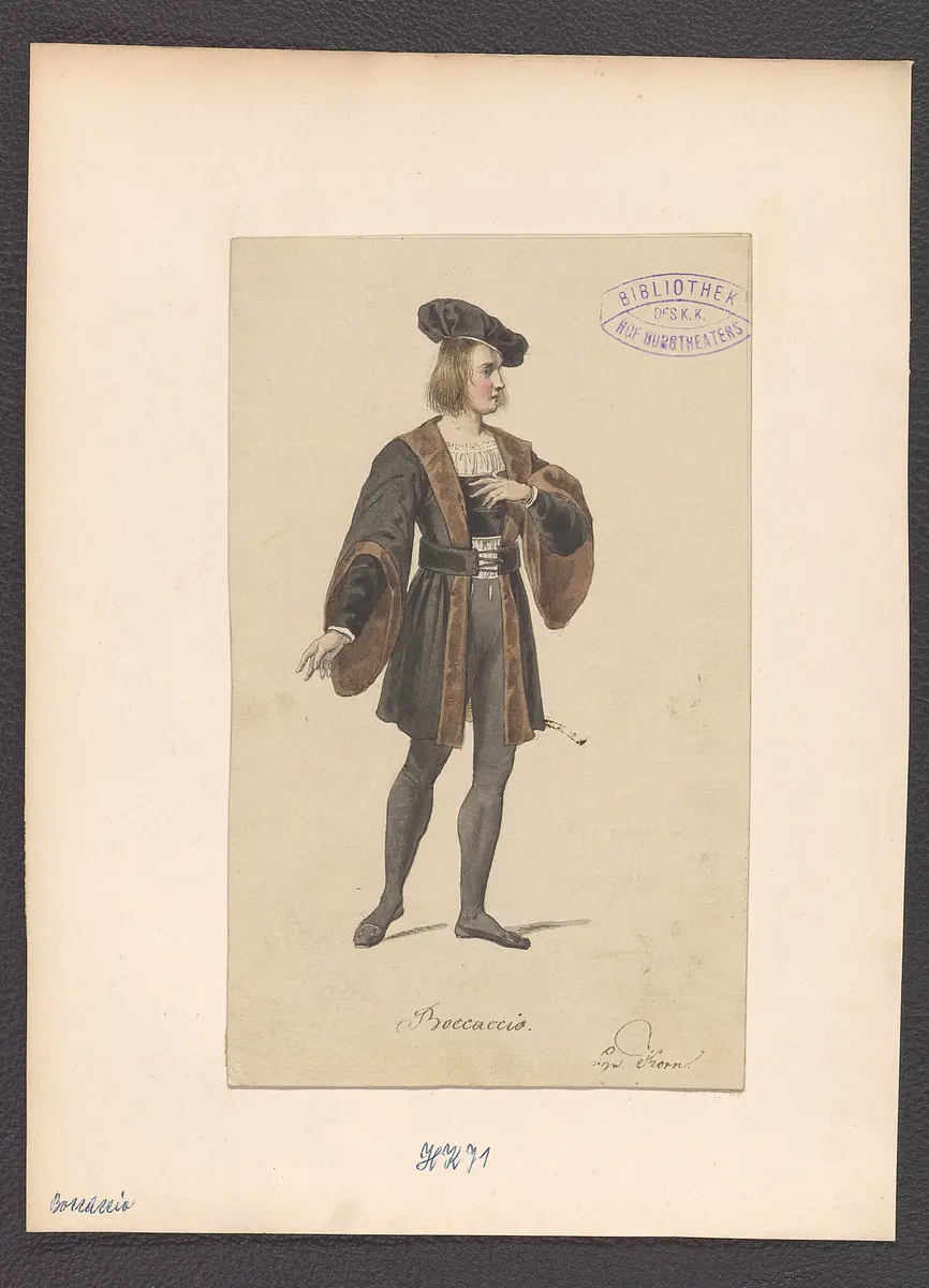 Boccaccio, Titel der Serie: Figurinen des k.k. Hof-Burgtheaters