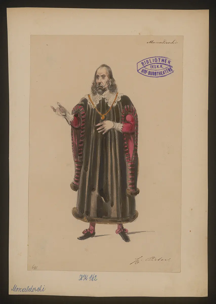 Monaldeschi, Titel der Serie: Figurinen des k.k. Hof-Burgtheaters