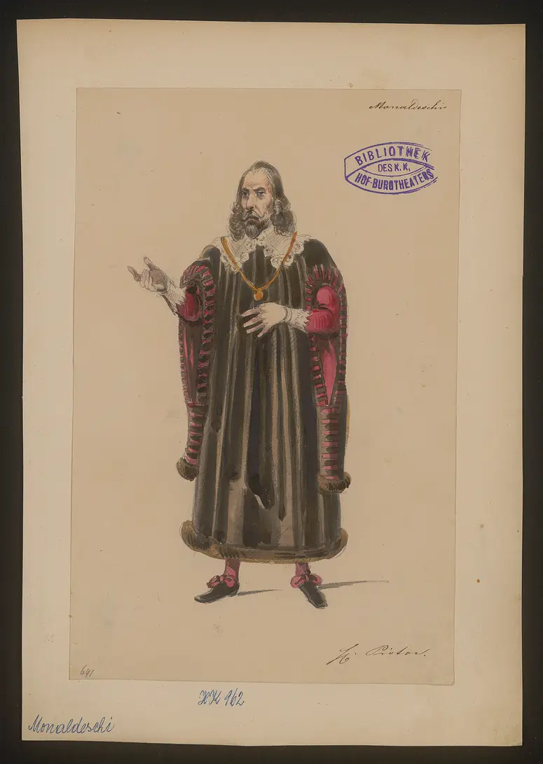 Monaldeschi, Titel der Serie: Figurinen des k.k. Hof-Burgtheaters