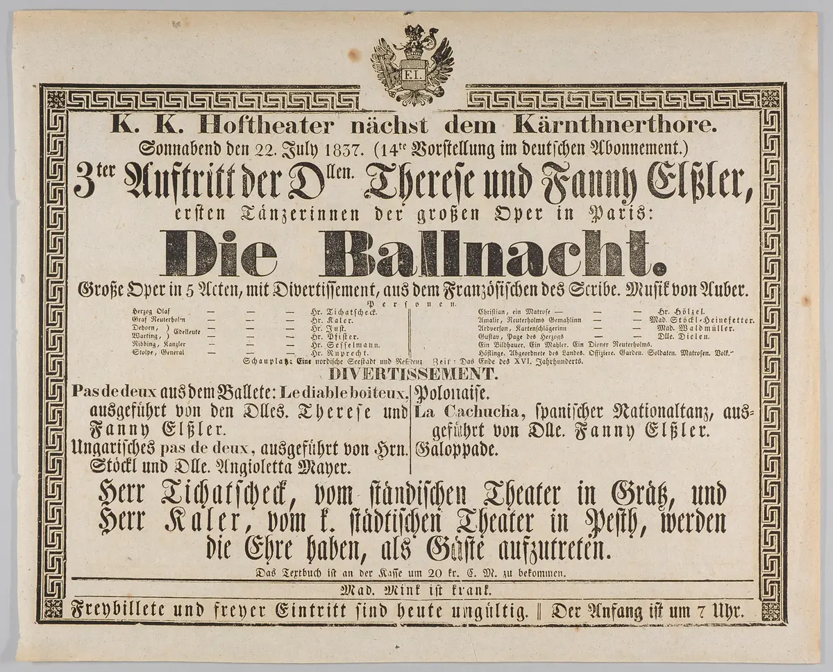 Die Ballnacht, Gustave III ou Le bal masqué, La Cachucha
