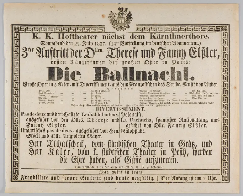 Die Ballnacht, Gustave III ou Le bal masqué, La Cachucha