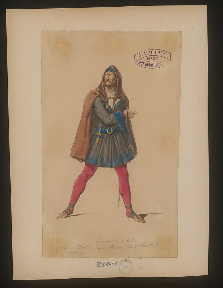 Sampiero, Titel der Serie: Figurinen des k.k. Hof-Burgtheaters