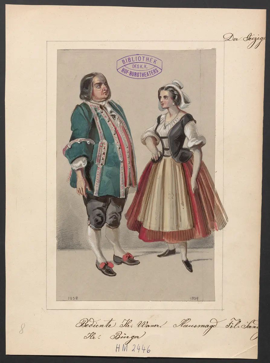 Der Geizige, Originaltitel: L'Avare, Titel der Serie: Figurinen des k.k. Hof-Burgtheaters