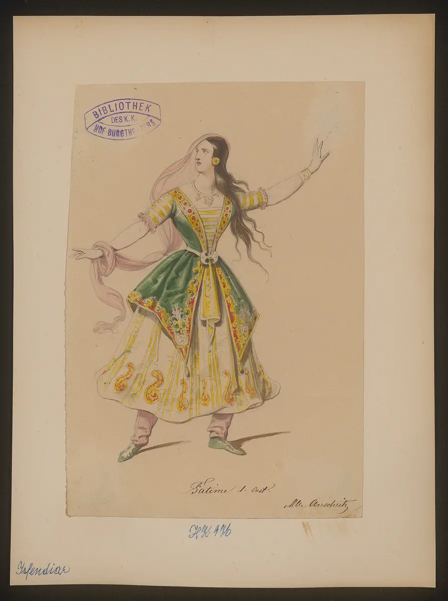 Isfendiar, Titel der Serie: Figurinen des k.k. Hof-Burgtheaters