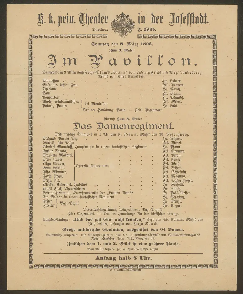Im Pavillon, Das Damenregiment