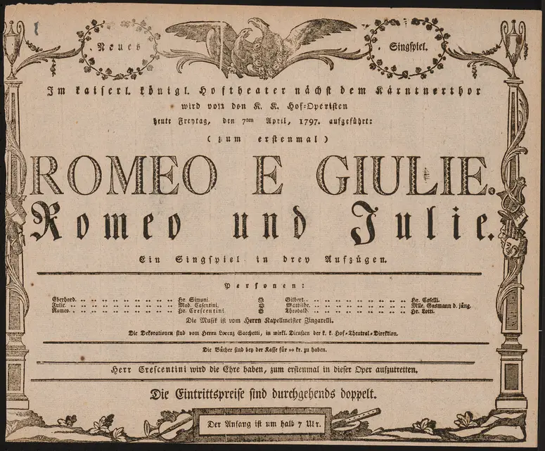 Romeo e Giulie, Romeo und Julia