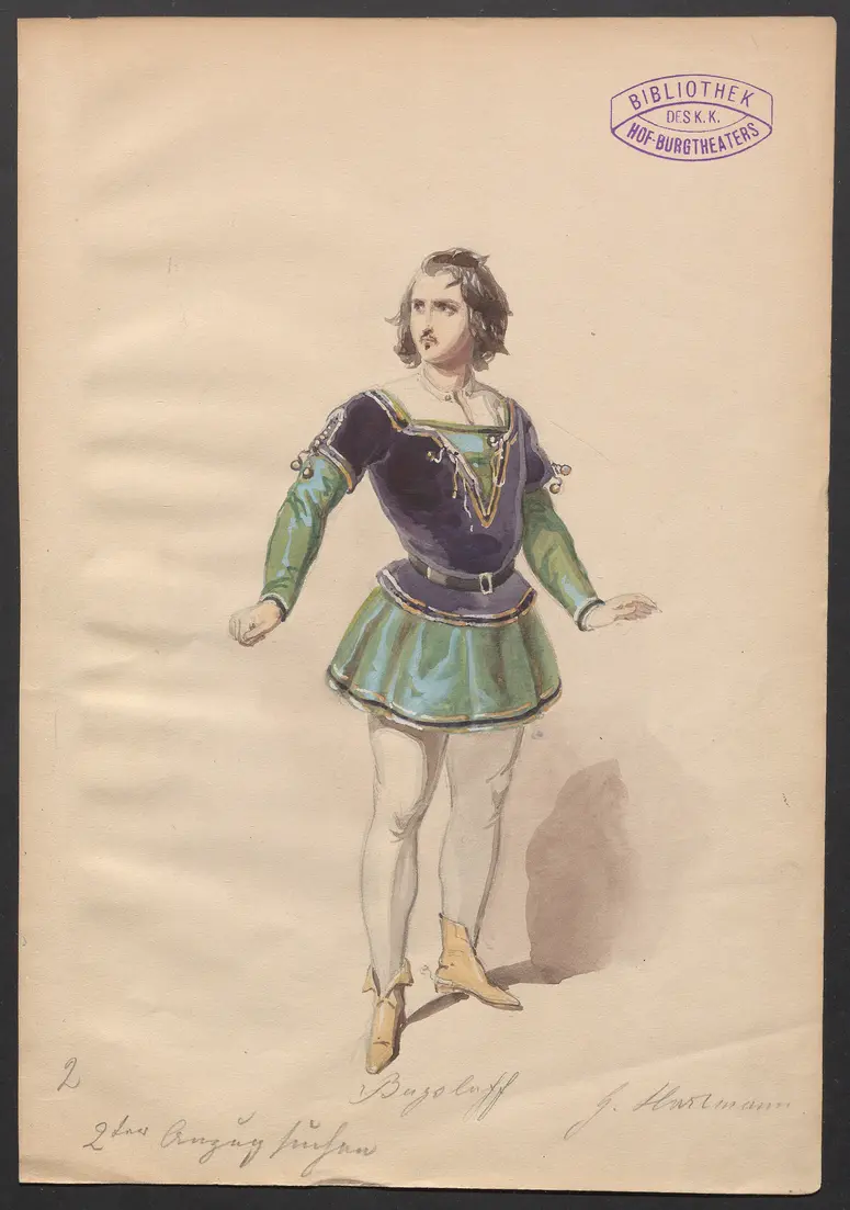 Hans Lange, Titel der Serie: Figurinen des k.k. Hof-Burgtheaters