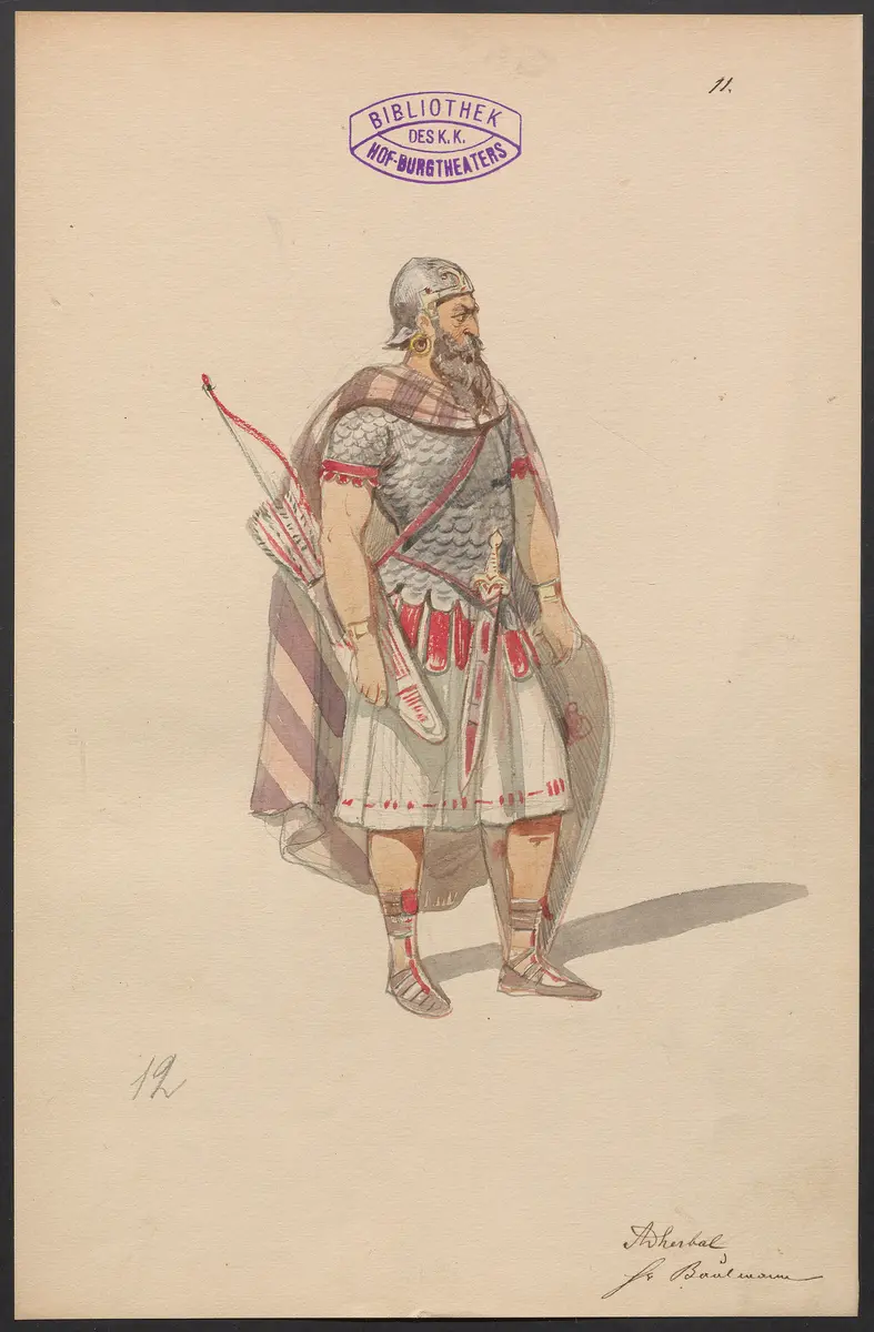 Sophonisbe, Titel der Serie: Figurinen des k.k. Hof-Burgtheaters