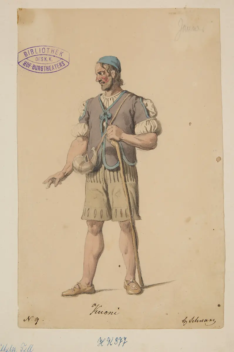 Wilhelm Tell, Titel der Serie: Figurinen des k.k. Hof-Burgtheaters