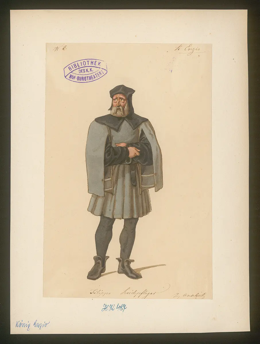 König Enzio, Titel der Serie: Figurinen des k.k. Hof-Burgtheaters