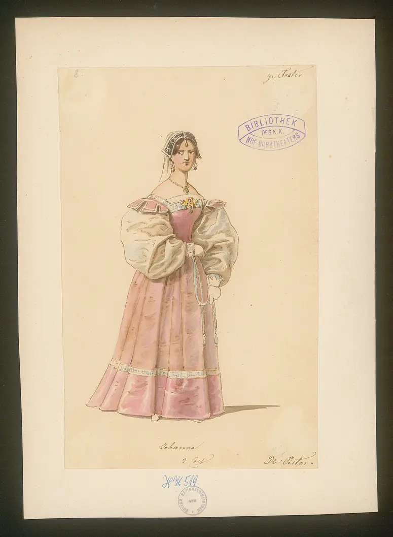 Gebrüder Foster, oder Das Glück mit seinen Launen, Titel der Serie: Figurinen des k.k. Hof-Burgtheaters