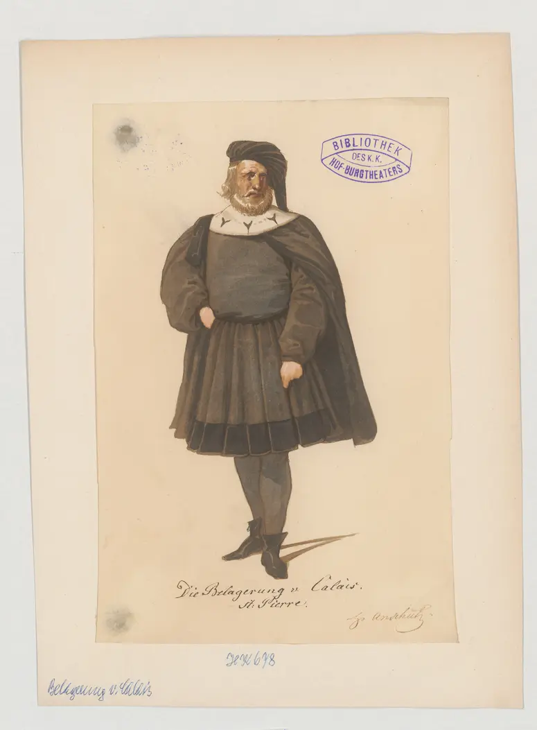 Die Belagerung von Calais, Originaltitel: Le siège de Calais, Titel der Serie: Figurinen des k.k. Hof-Burgtheaters