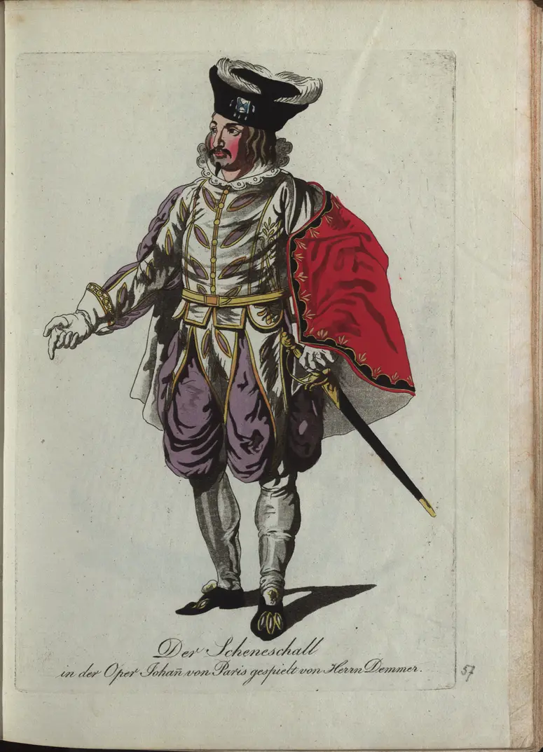 Johann von Paris, Titel der Serie: Auswahl schöner Costumes für Theater- und Ball-Anzüge