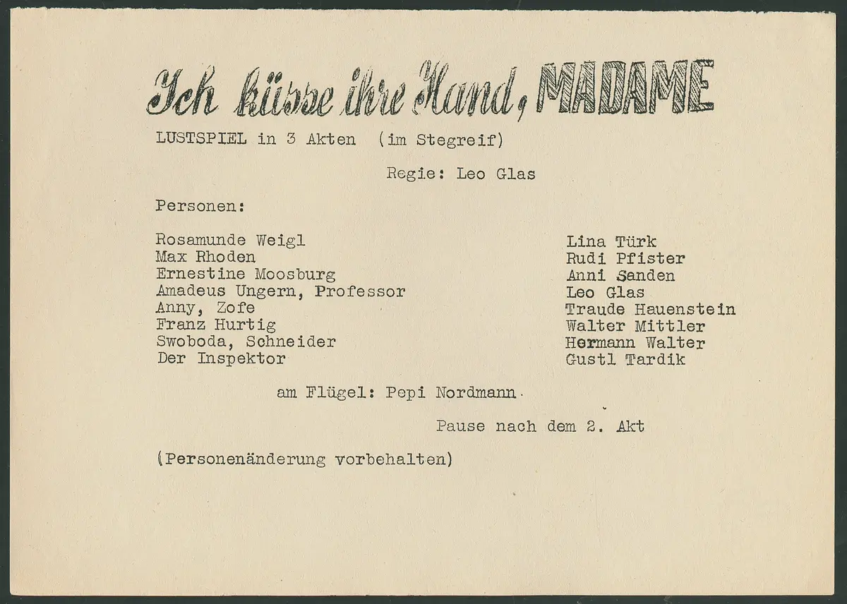 Ich küsse ihre Hand, Madame, Wiener G'schichten, Vater werden, ist doch schwer!