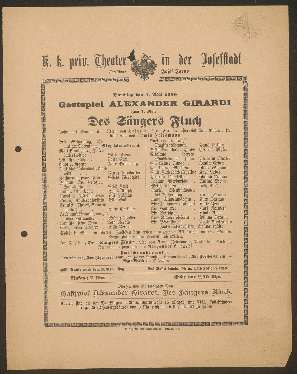 Des Sängers Fluch