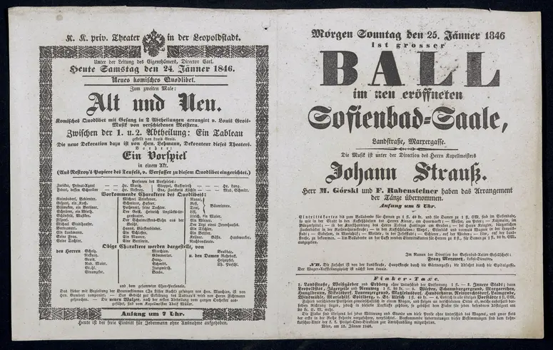 Alt und Neu, grosser BALL im neu eröffneten Sofienbad-Saale